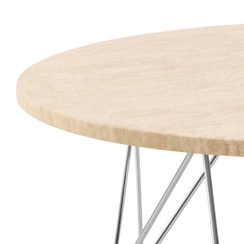 Stolik kawowy Prunus 80cm trawertyn/ chrom - obrazek 8