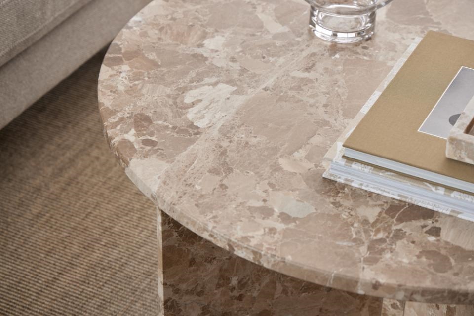 Stolik kawowy Vega okrągły beżowy - obrazek 4