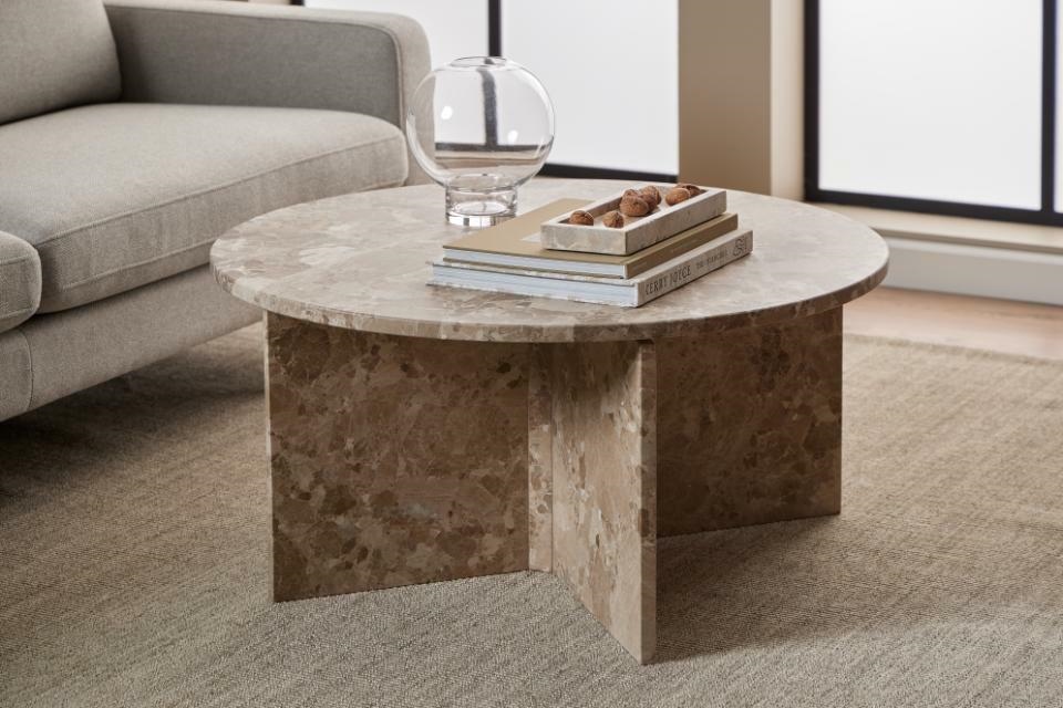 Stolik kawowy Vega okrągły beżowy - obrazek 7