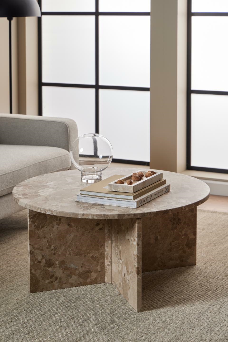 Stolik kawowy Vega okrągły beżowy - obrazek 10