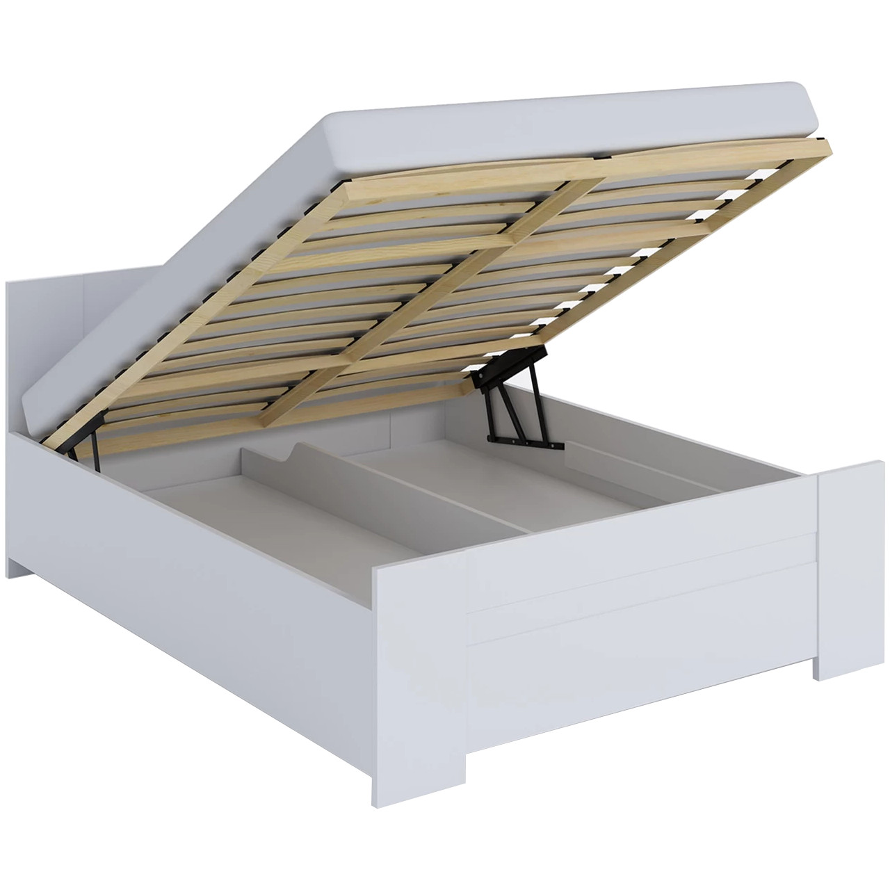 Łóżko z pojemnikiem 160x200 BONEY BO02 biały - obrazek 3