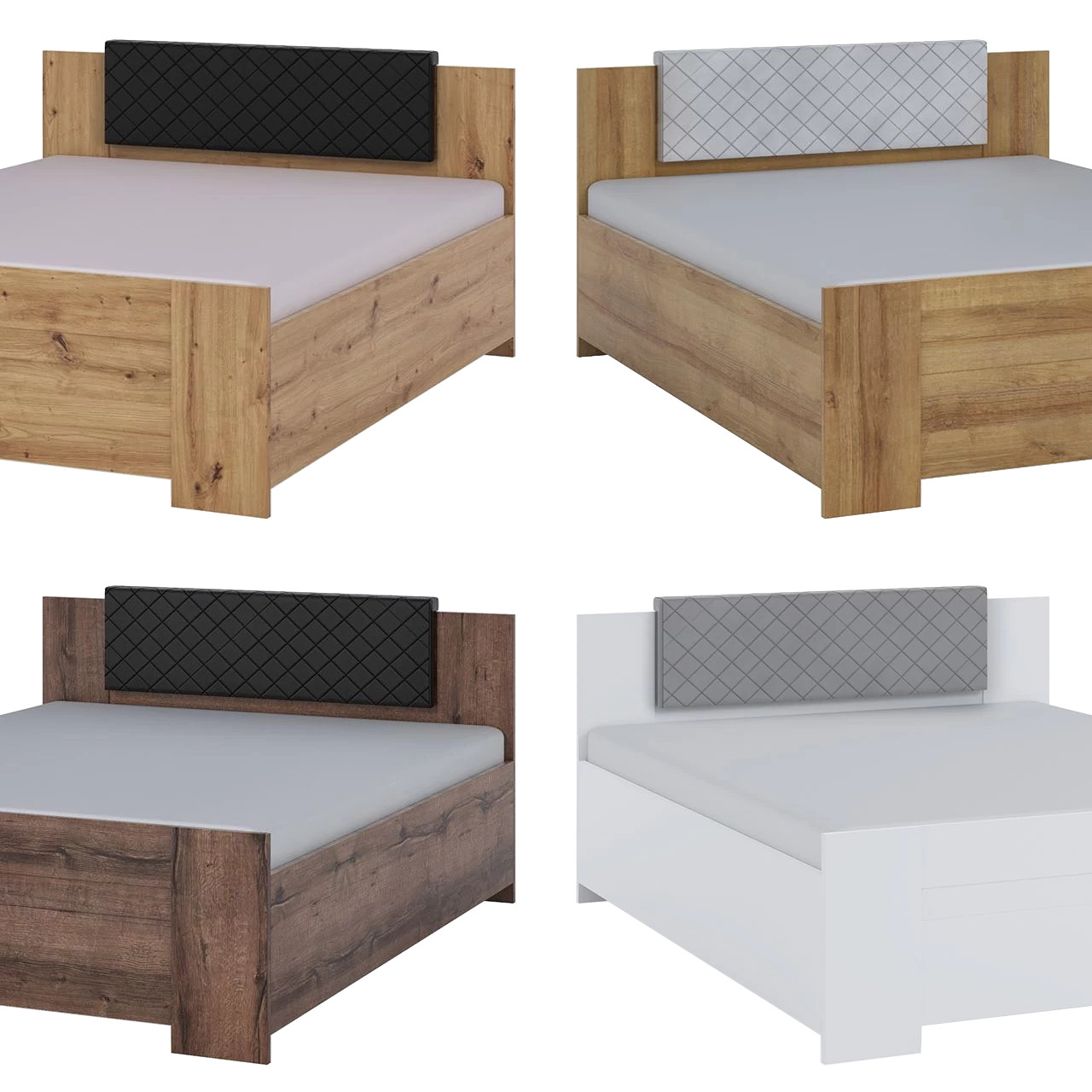 Łóżko z pojemnikiem 160x200 BONEY BO02 biały - obrazek 5