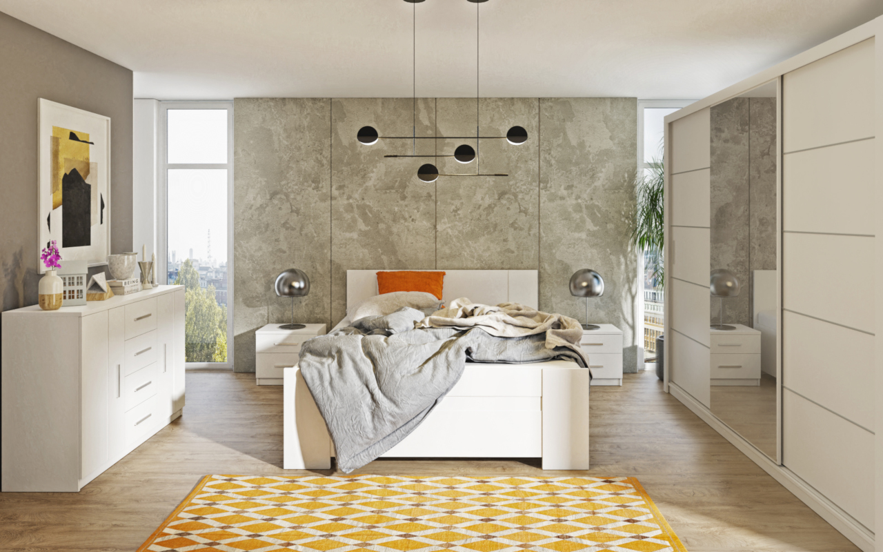 Szafa przesuwna z lustrem 120 BONEY BO07 biały - obrazek 6