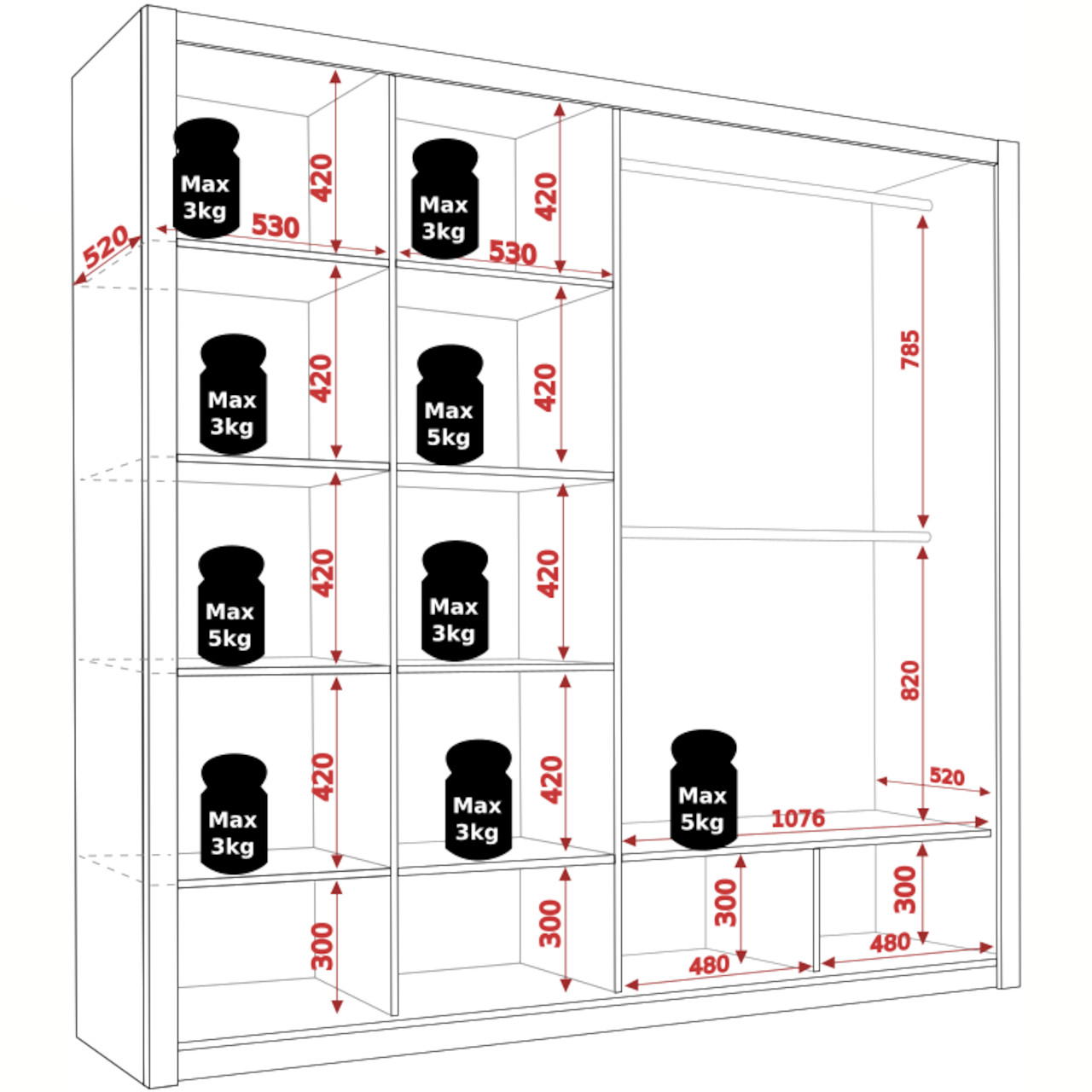 Szafa przesuwna 220 BONEY BO11 dąb artisan - obrazek 5