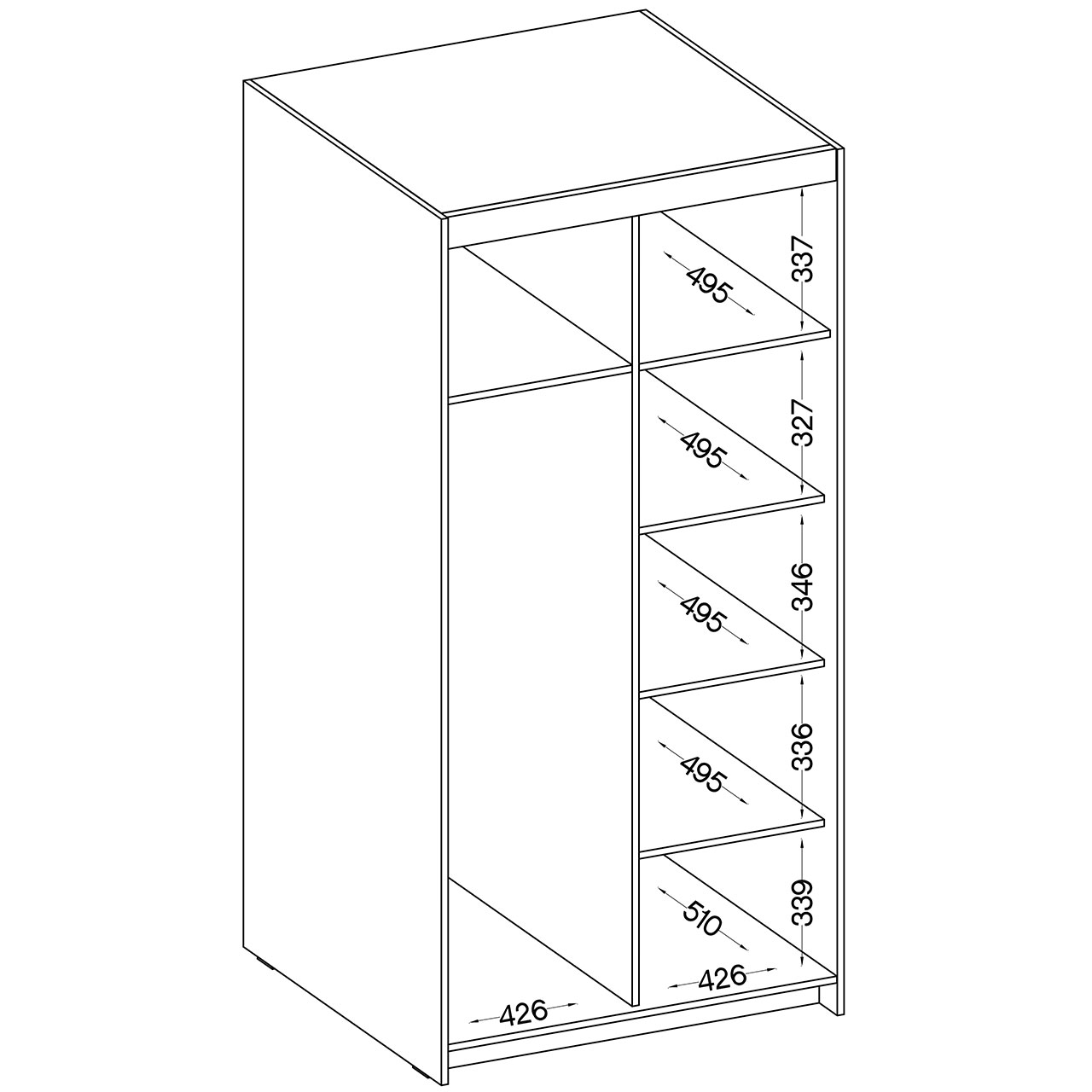 Szafa ELENI 2D biała - obrazek 5