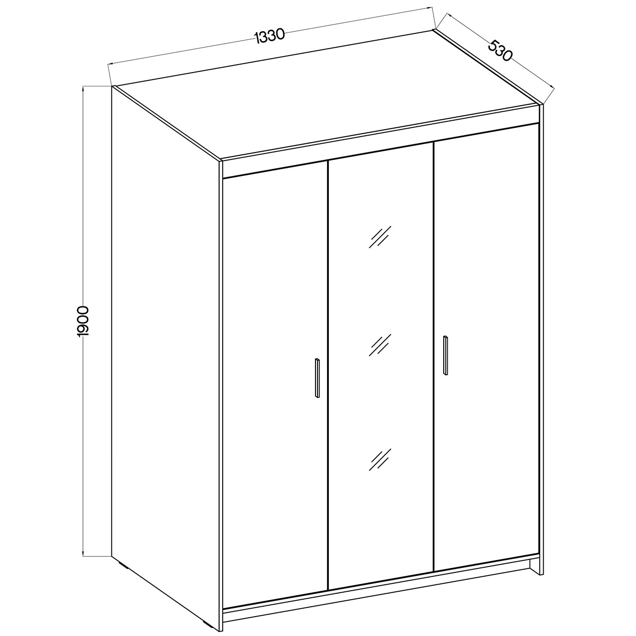 Szafa z lustrem ELENI 3D dąb olejowany - obrazek 5