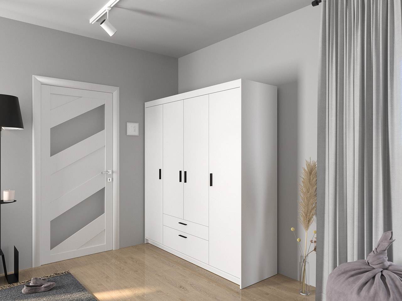 Szafa ELENI 4D2S biały - obrazek 7