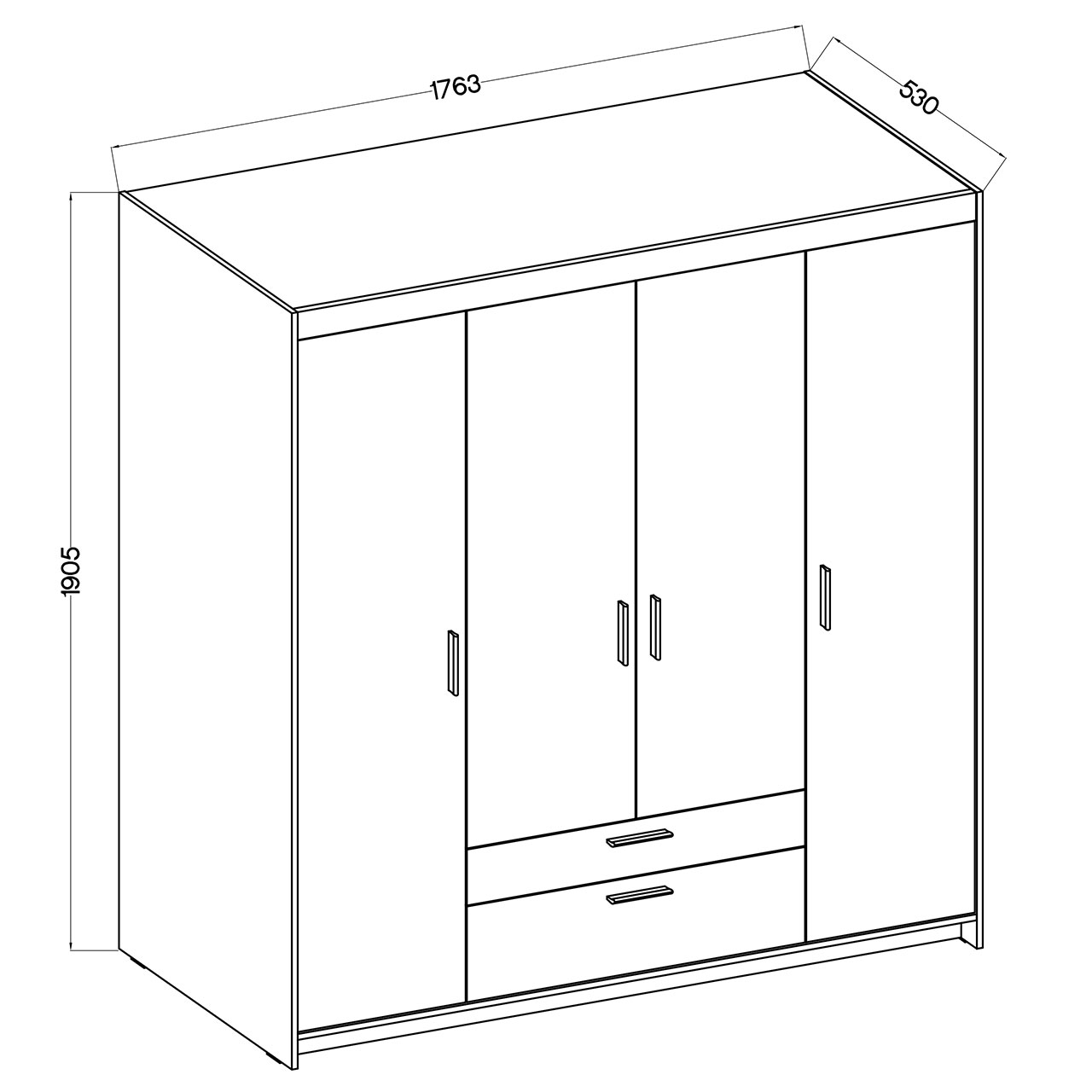 Szafa ELENI 4D2S dąb sonoma - obrazek 5