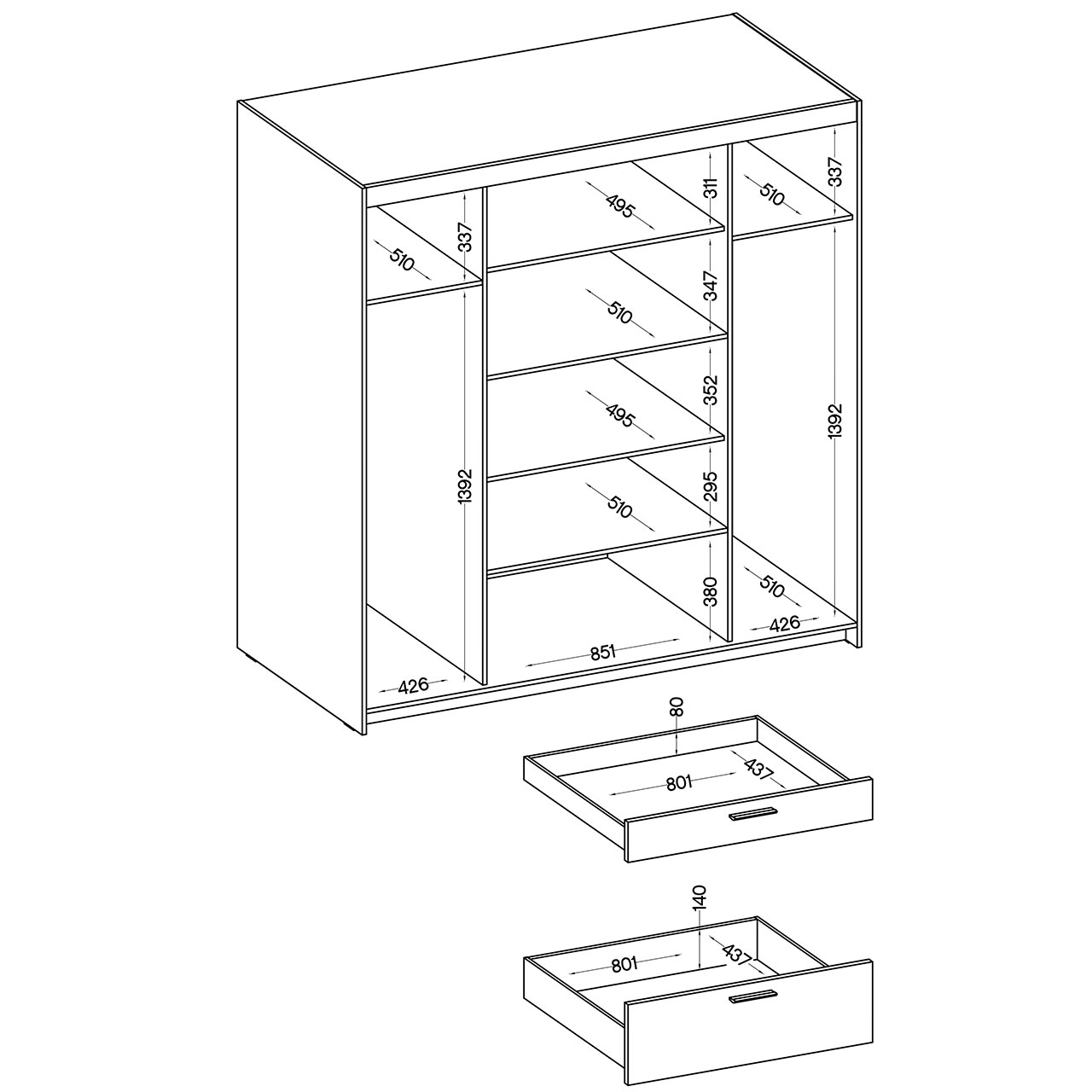 Szafa ELENI 4D2S dąb sonoma - obrazek 6