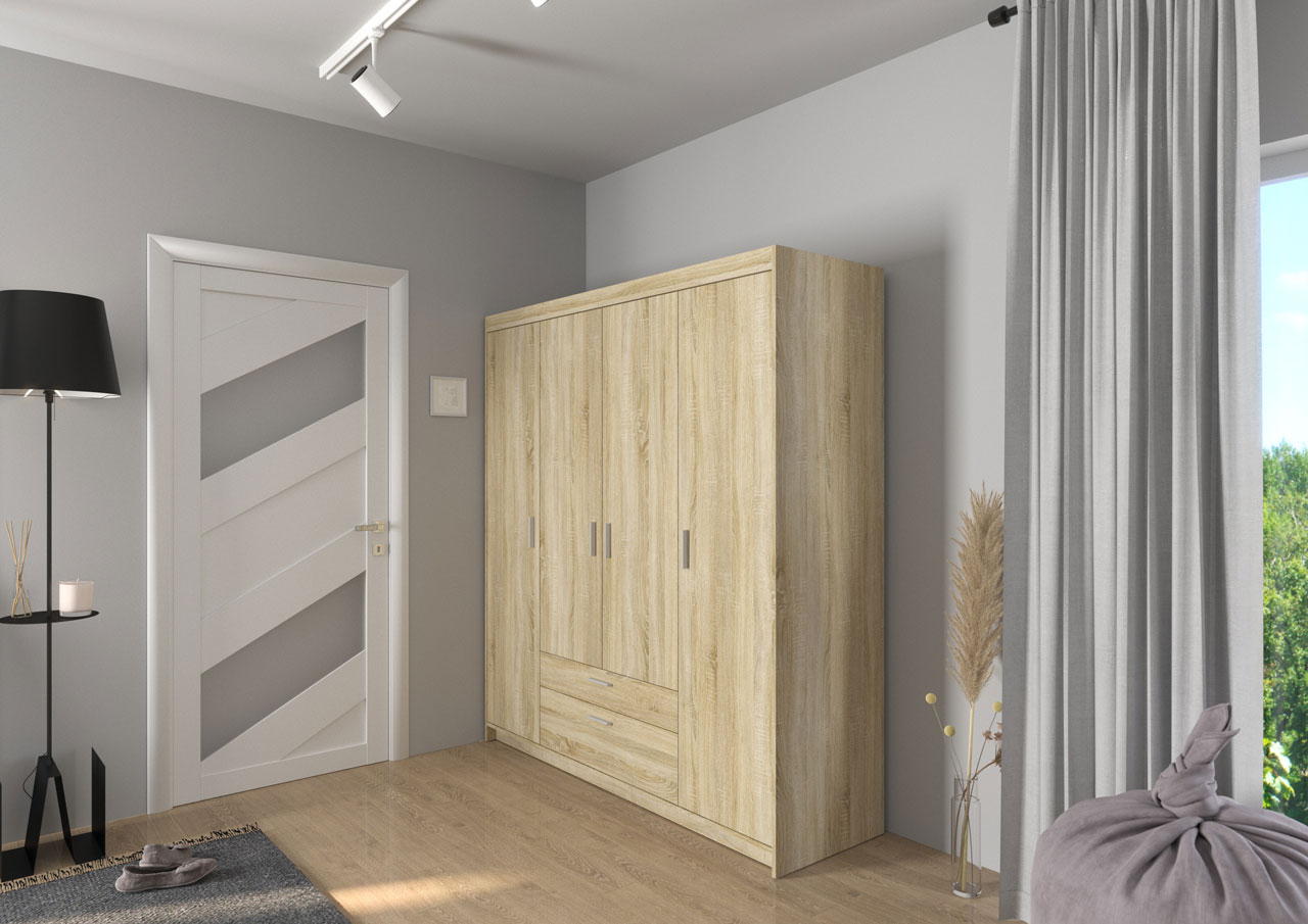 Szafa ELENI 4D2S dąb sonoma - obrazek 7