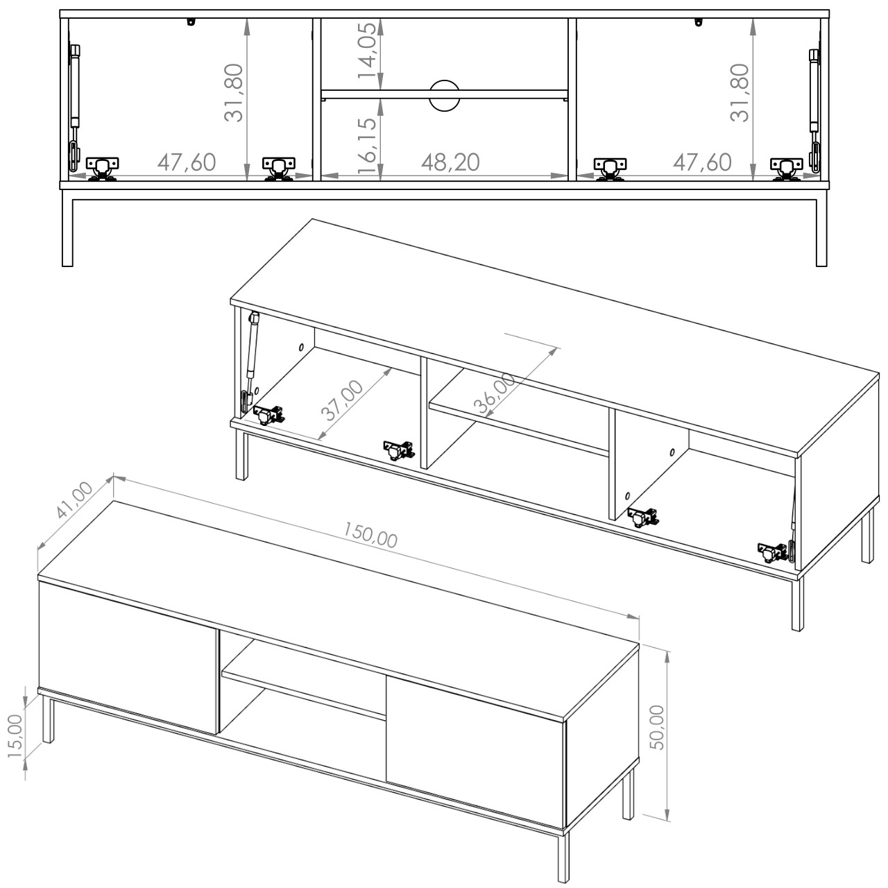 Meble do salonu QATAR 2 czarny - obrazek 6