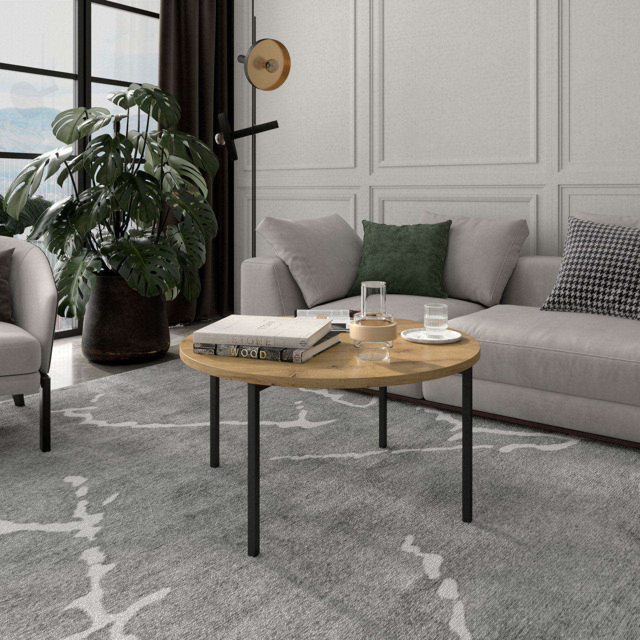 Stolik kawowy EPSILON C dąb artisan - obrazek 3