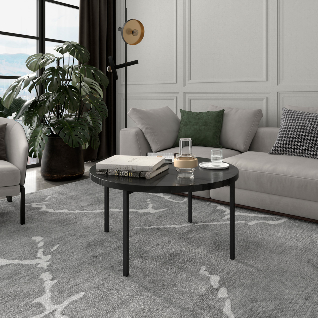 Stolik kawowy EPSILON C czarny połysk - obrazek 3