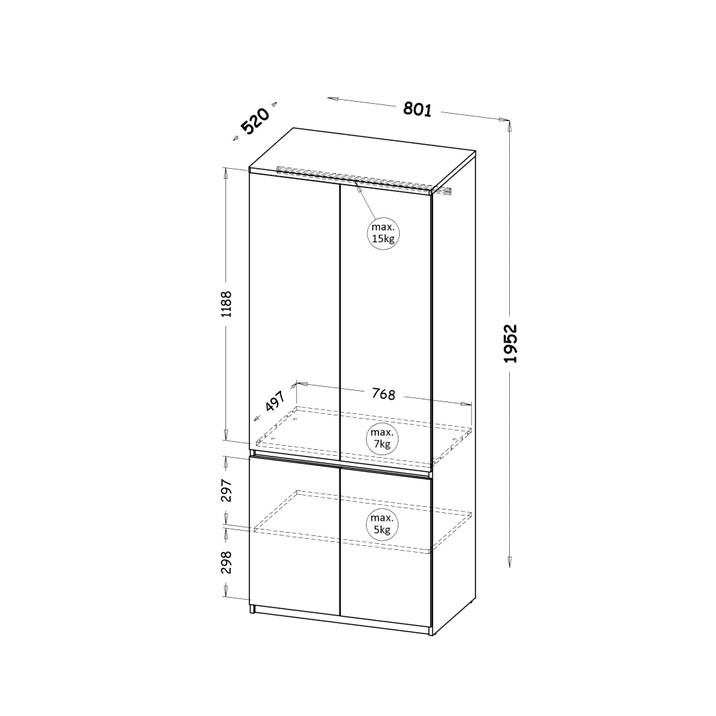 Szafa CARA 01 biel arktyczna - obrazek 3