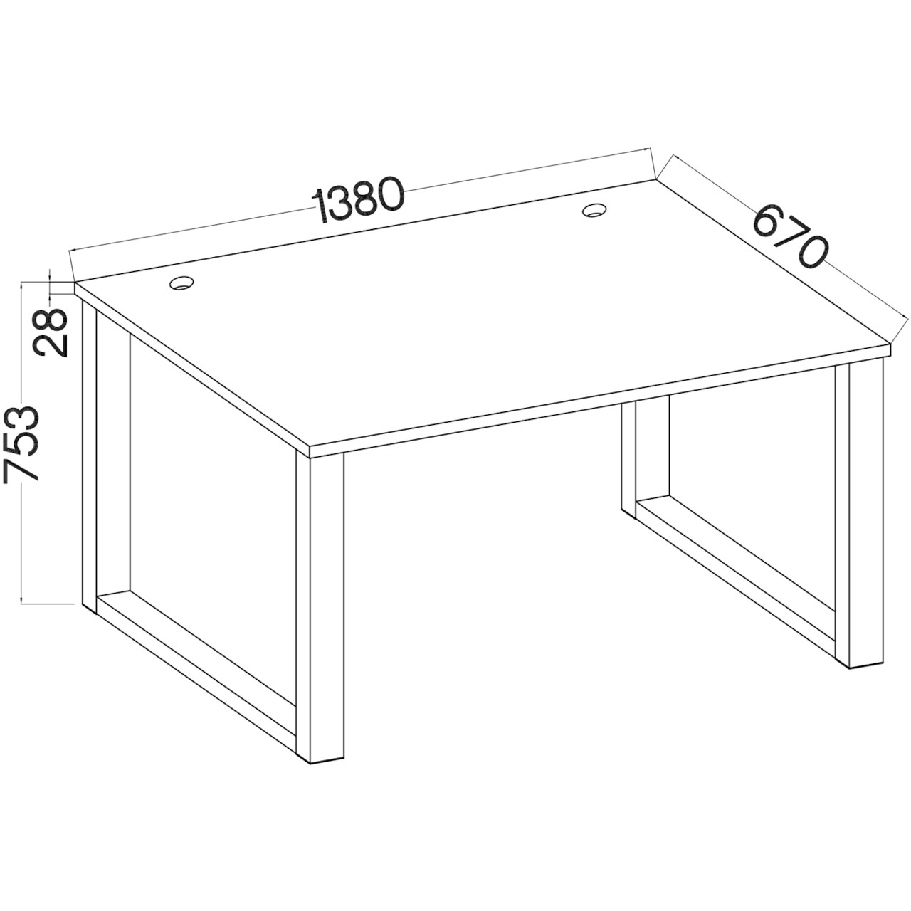 Biurko MALTIS MT17 dąb artisan - obrazek 3