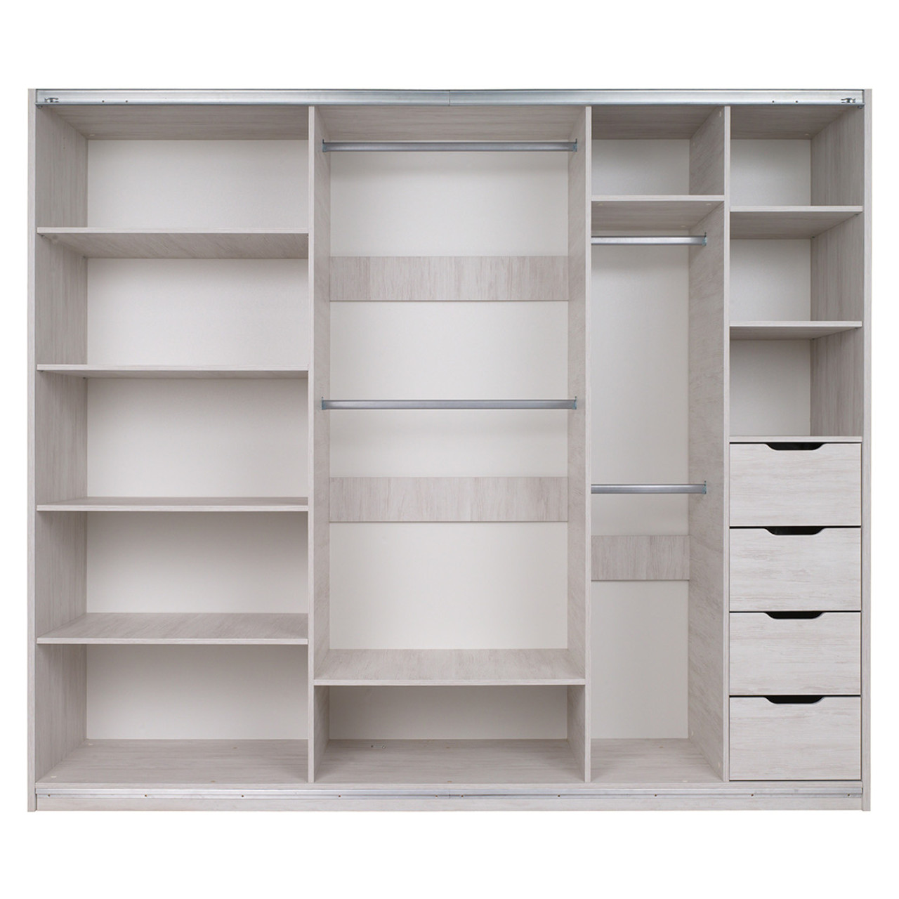 Szafa przesuwna z lustrem 250 DENVI DV01 dąb monastery / czarny połysk - obrazek 3