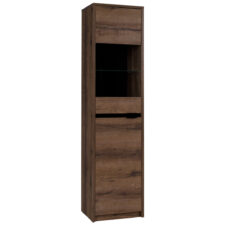 Witryna DENVI DV04 dąb monastery / czarny połysk