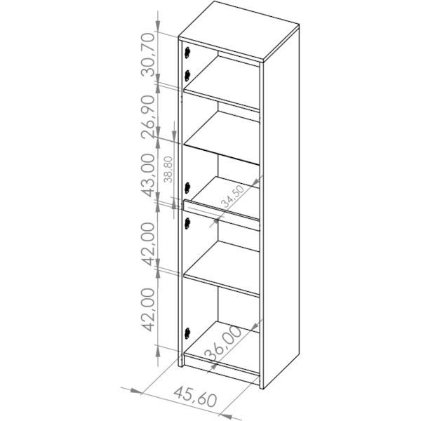 Witryna DENVI DV04 dąb monastery / czarny połysk - obrazek 4