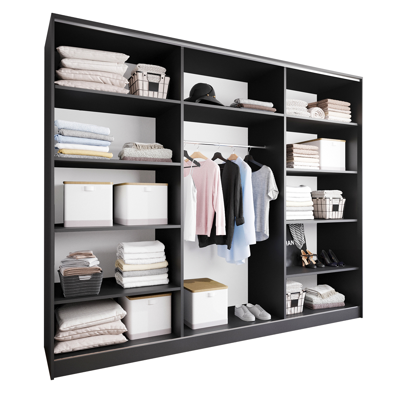 Szafa przesuwna BRITTO A 250 czarna - obrazek 3