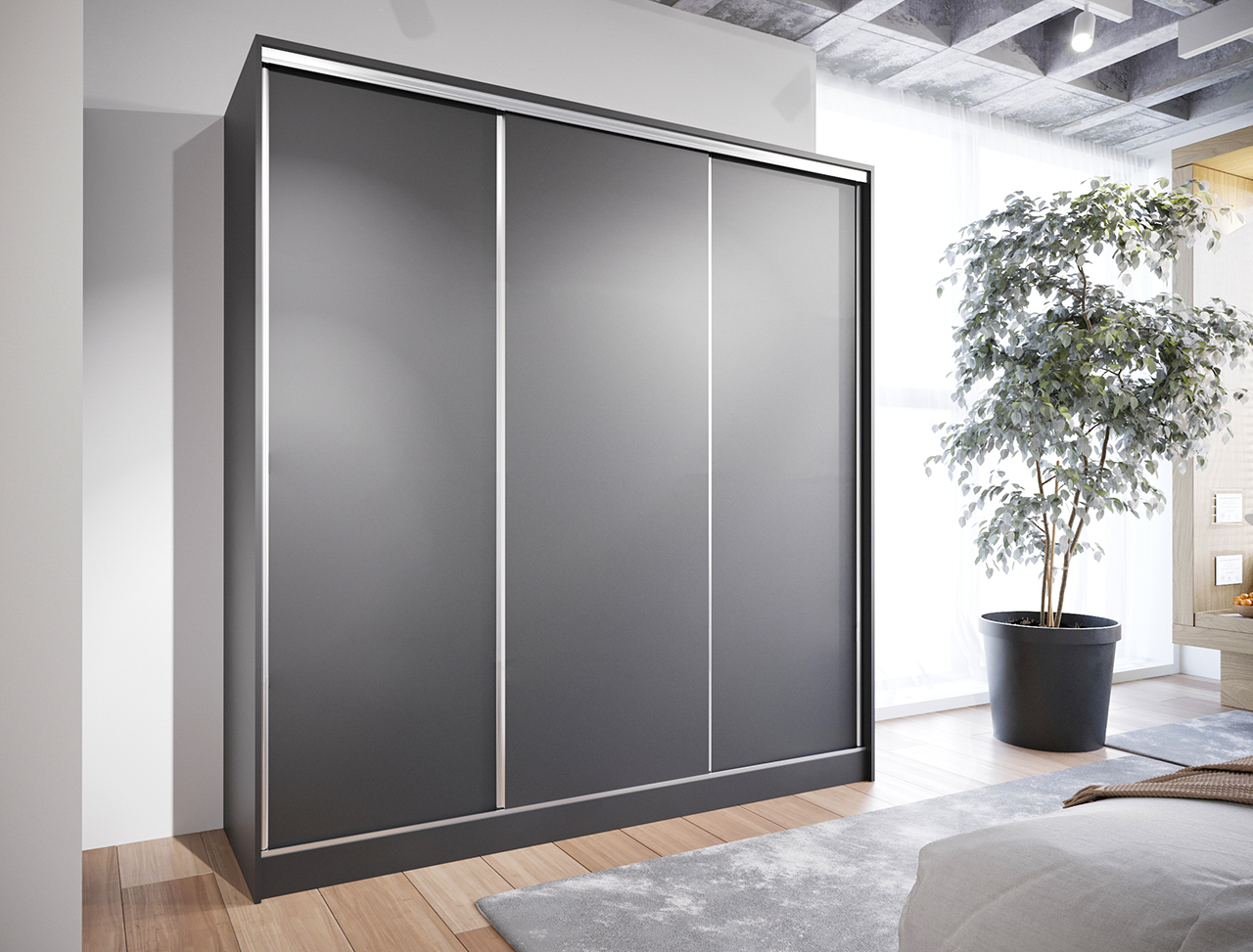 Szafa przesuwna BRITTO B 180 czarna - obrazek 5