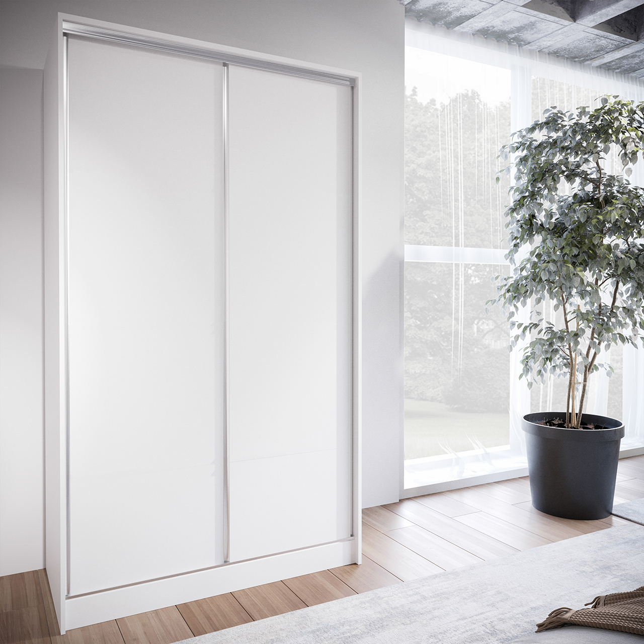 Szafa przesuwna BRITTO A 120 biała - obrazek 4