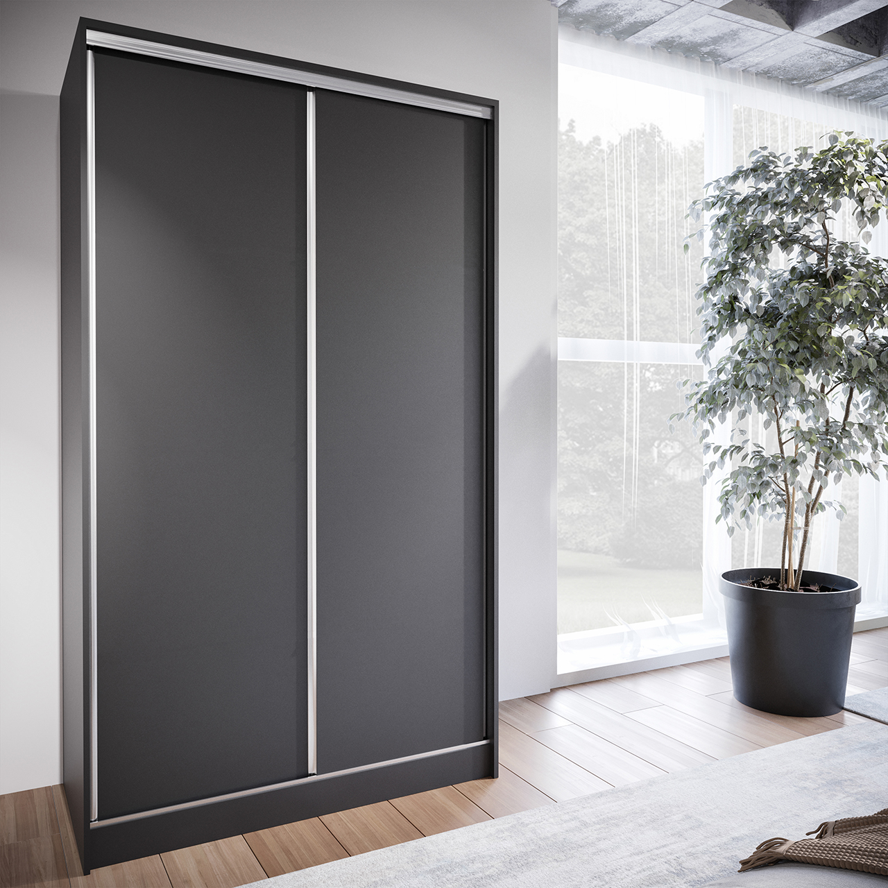 Szafa przesuwna BRITTO A 120 czarna - obrazek 4