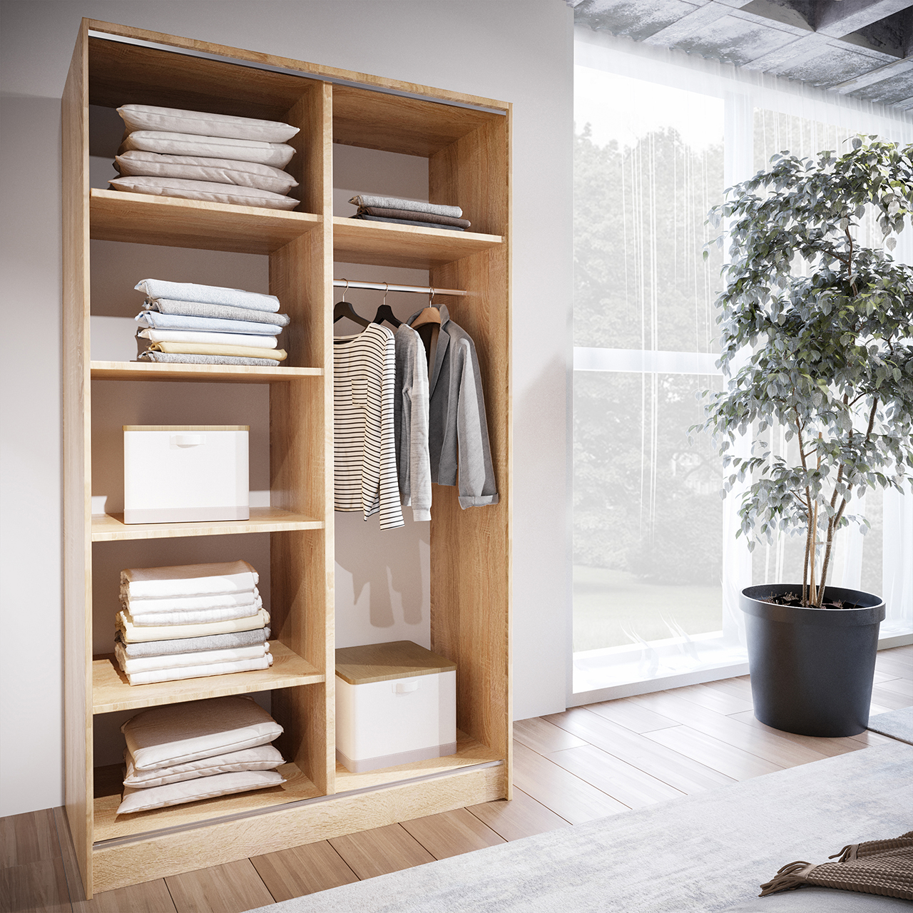 Szafa przesuwna BRITTO A 120 sonoma - obrazek 3