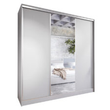 Szafa przesuwna z lustrem i szufladami CORINA D 200 szara