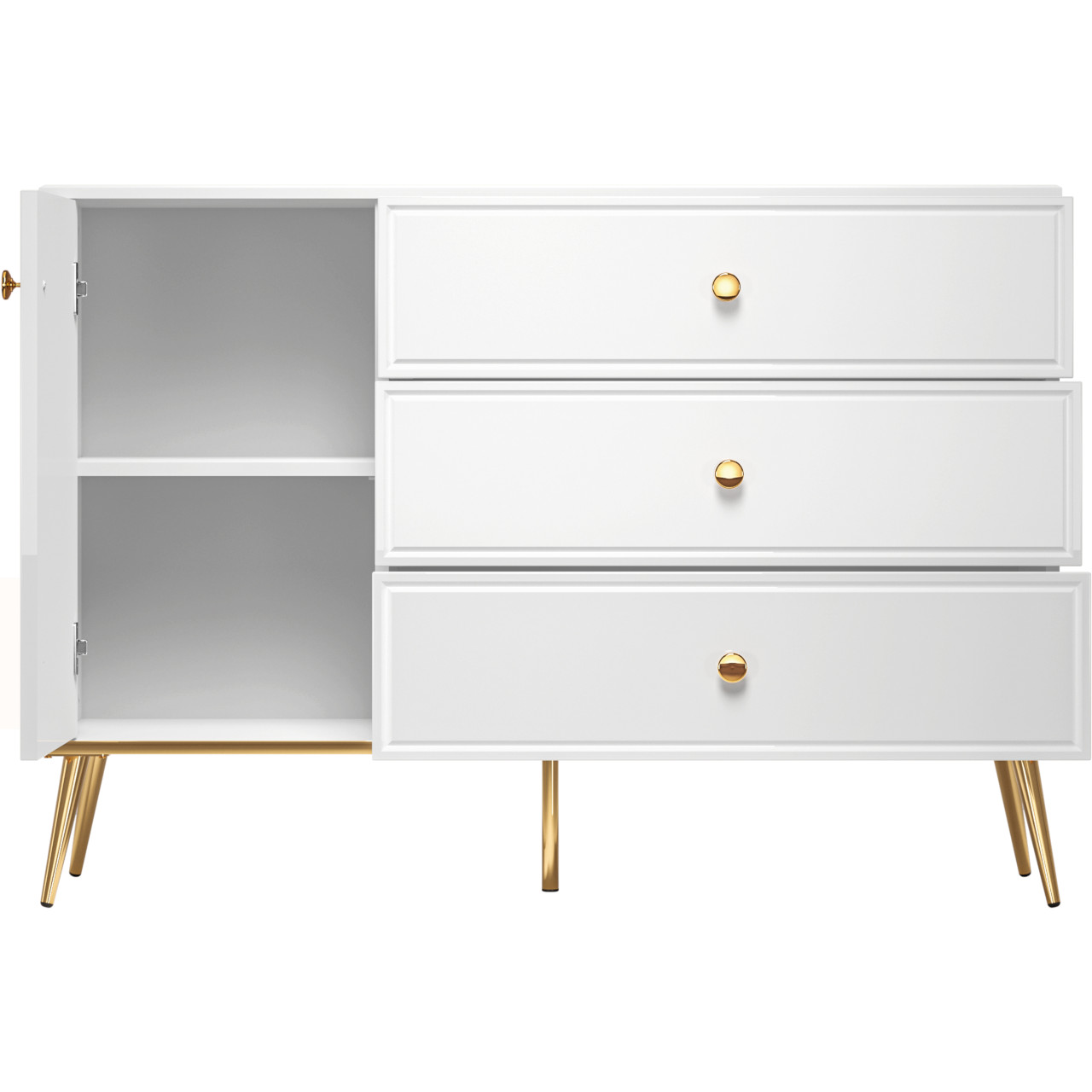 Komoda GOLDEN GL05 biały połysk - obrazek 3
