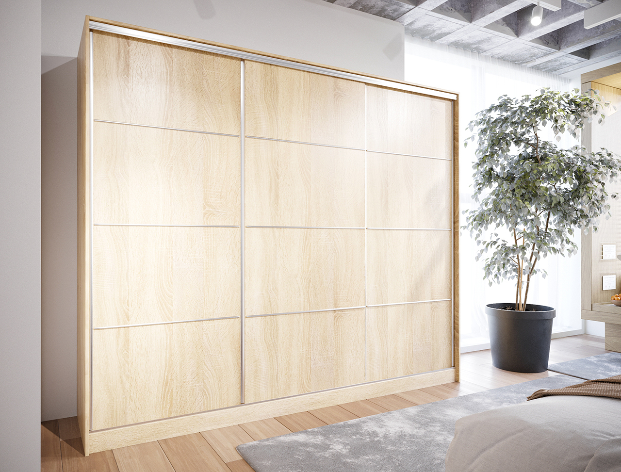 Szafa przesuwna LOTUS B 270 sonoma - obrazek 4