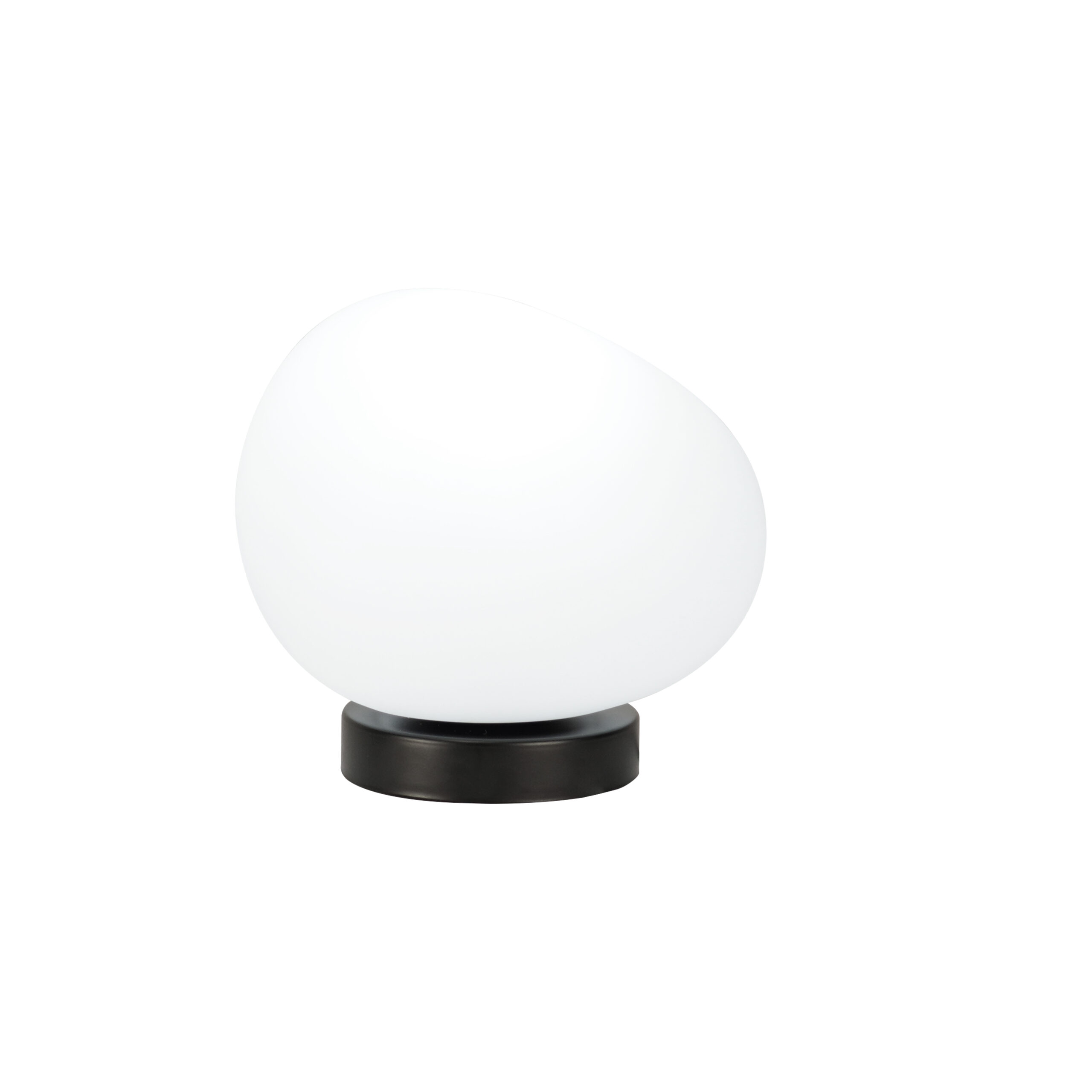 Lampa stołowa STONES minimalistyczna – biały klosz 30 cm w kształcie kamienia – skandynawska lampka na stolik nocny E27