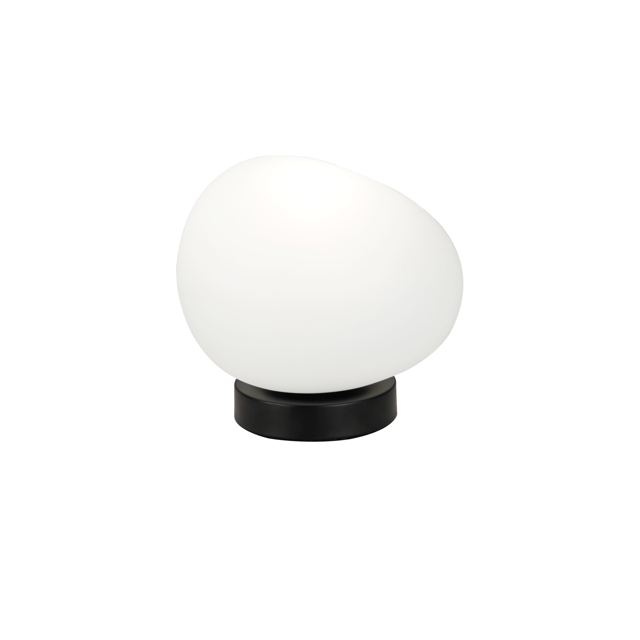 Lampa stołowa STONES minimalistyczna - biały klosz 20 cm w kształcie kamienia - skandynawska lampka nocna do sypialni i salonu E27