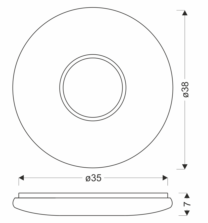 URAN lampa sufitowa plafon 38cm 24W LED 4000K klosz biały+chromowy - obrazek 3