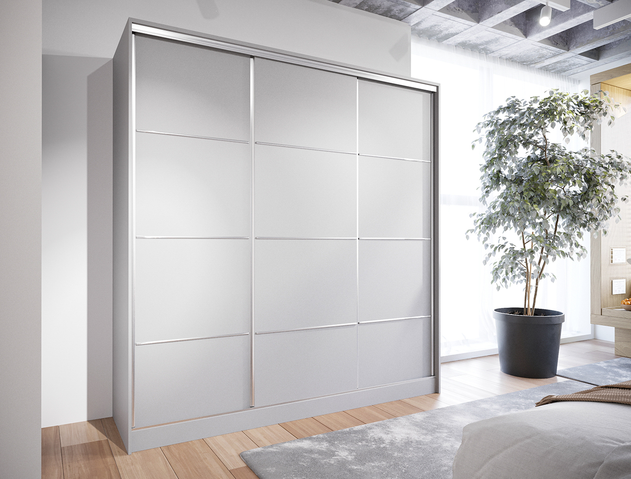 Szafa przesuwna z szufladami LOTUS D 180 szara - obrazek 4