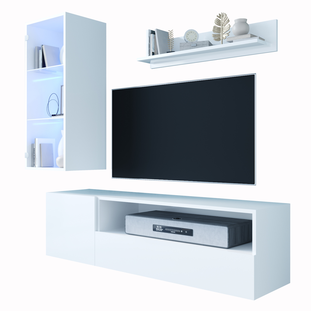 Meblościanka ONIVIO 3 biały połysk - obrazek 3