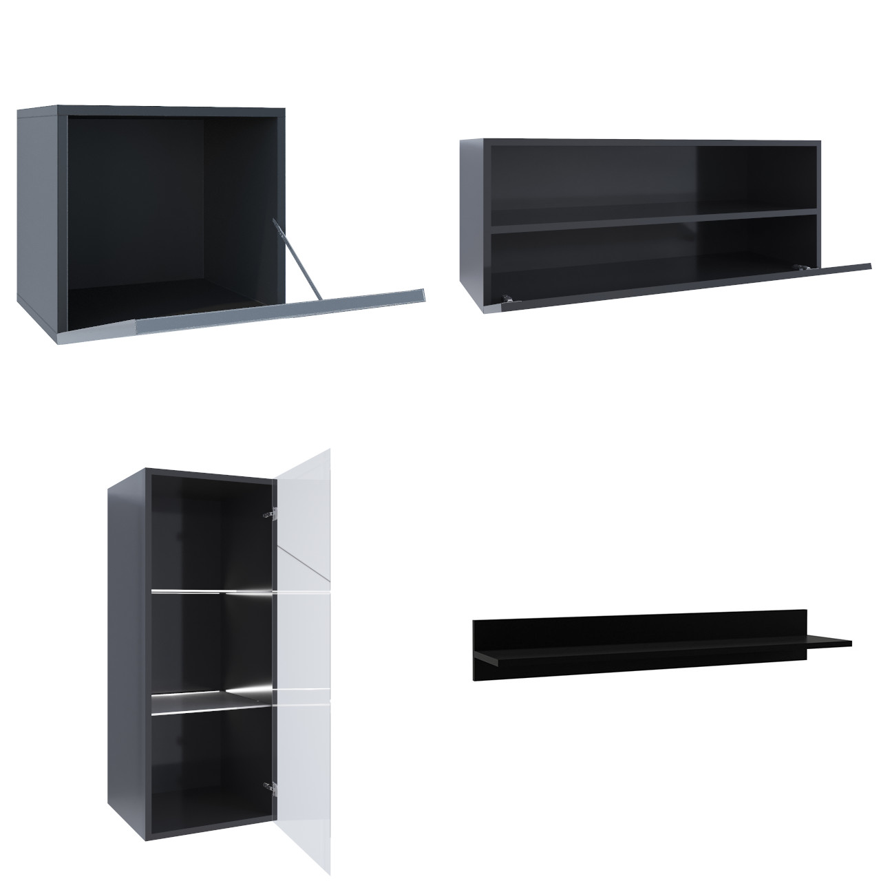 Meblościanka ONIVIO 3 czarny połysk - obrazek 4