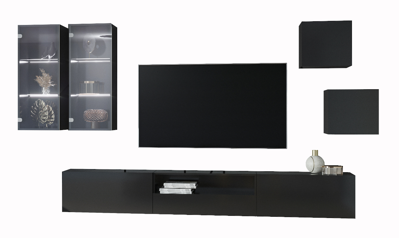 Meblościanka ONIVIO 6 czarny połysk - obrazek 3