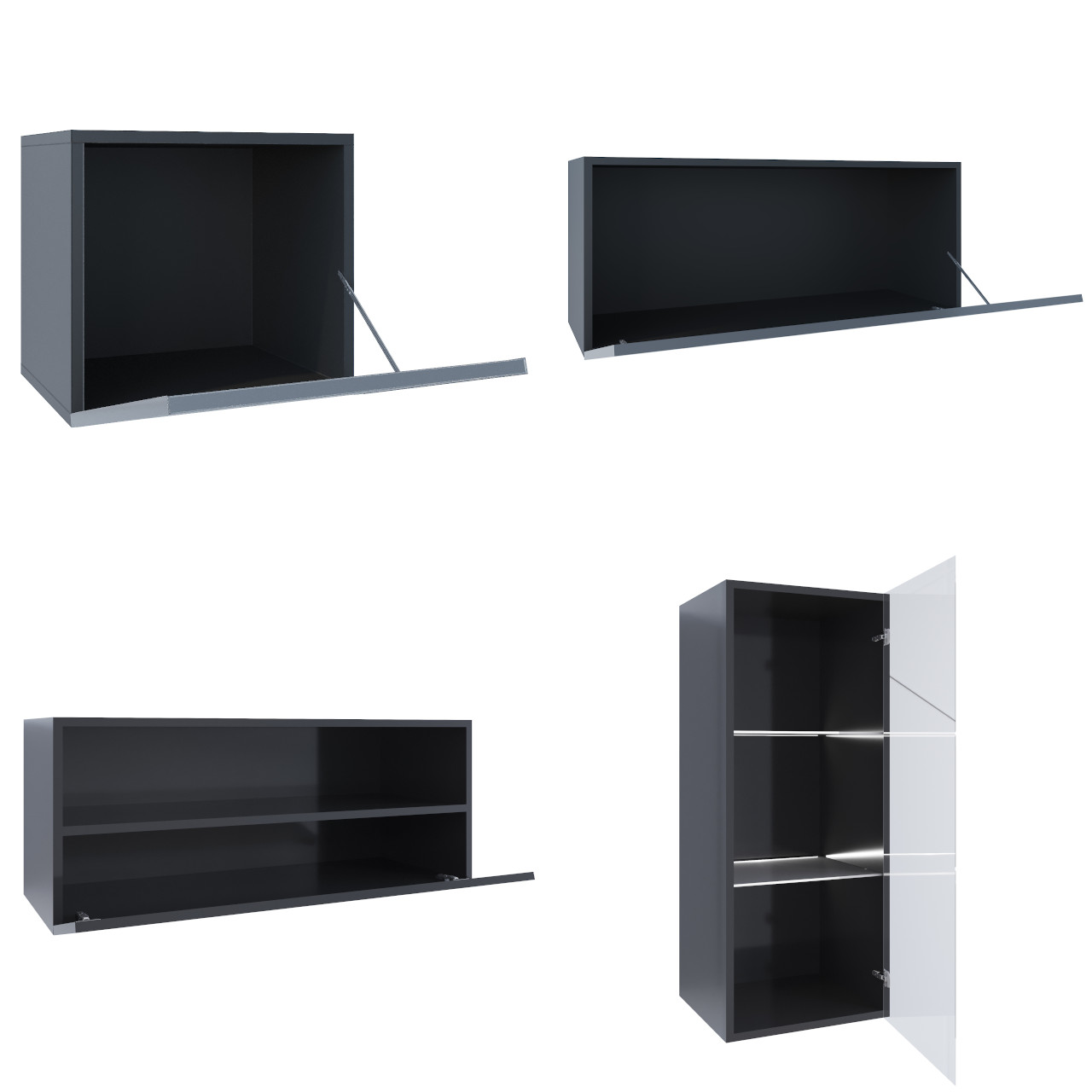 Meblościanka ONIVIO 6 czarny połysk - obrazek 4