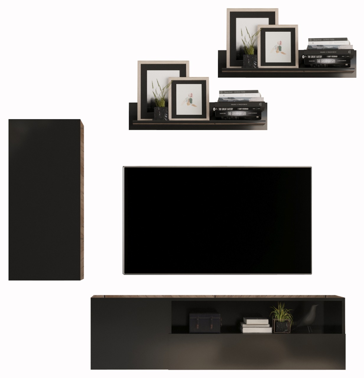 Meblościanka ONIVIO 8 czarny połysk - obrazek 3