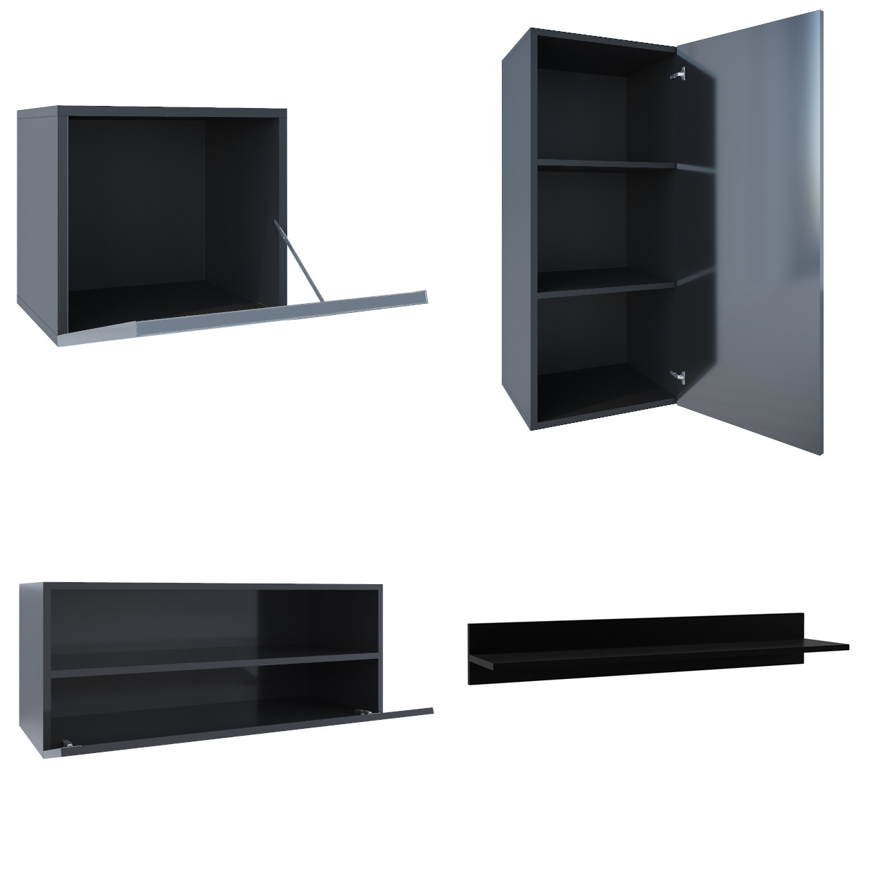 Meblościanka ONIVIO 8 czarny połysk - obrazek 4