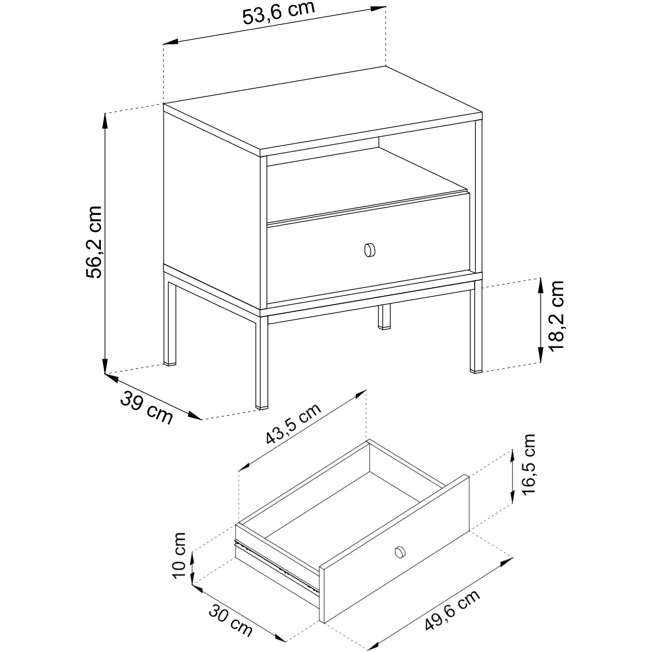 Stolik nocny NOMO 06 beżowy - obrazek 4