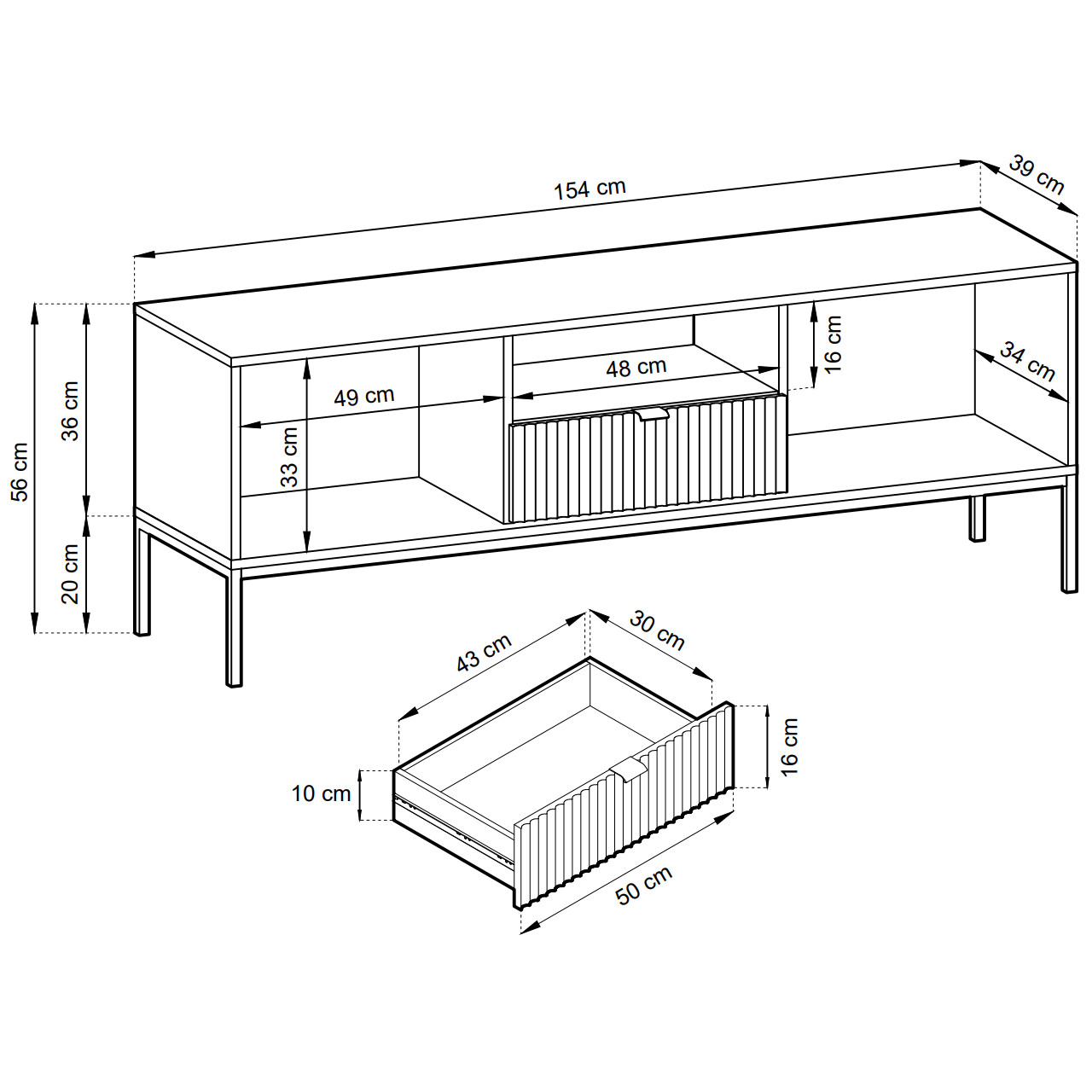 Szafka RTV MOVA 04 szary - obrazek 5