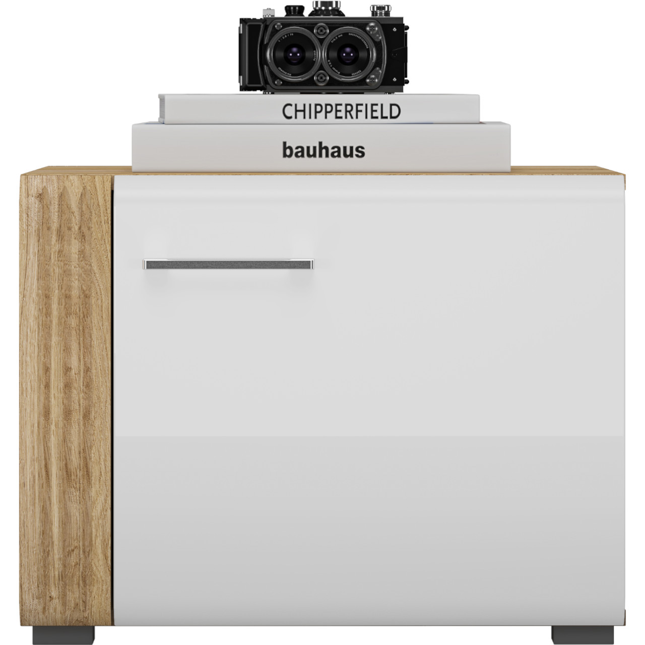 Dostawka RTV FLORES FS08 dąb castello / biały połysk - obrazek 3