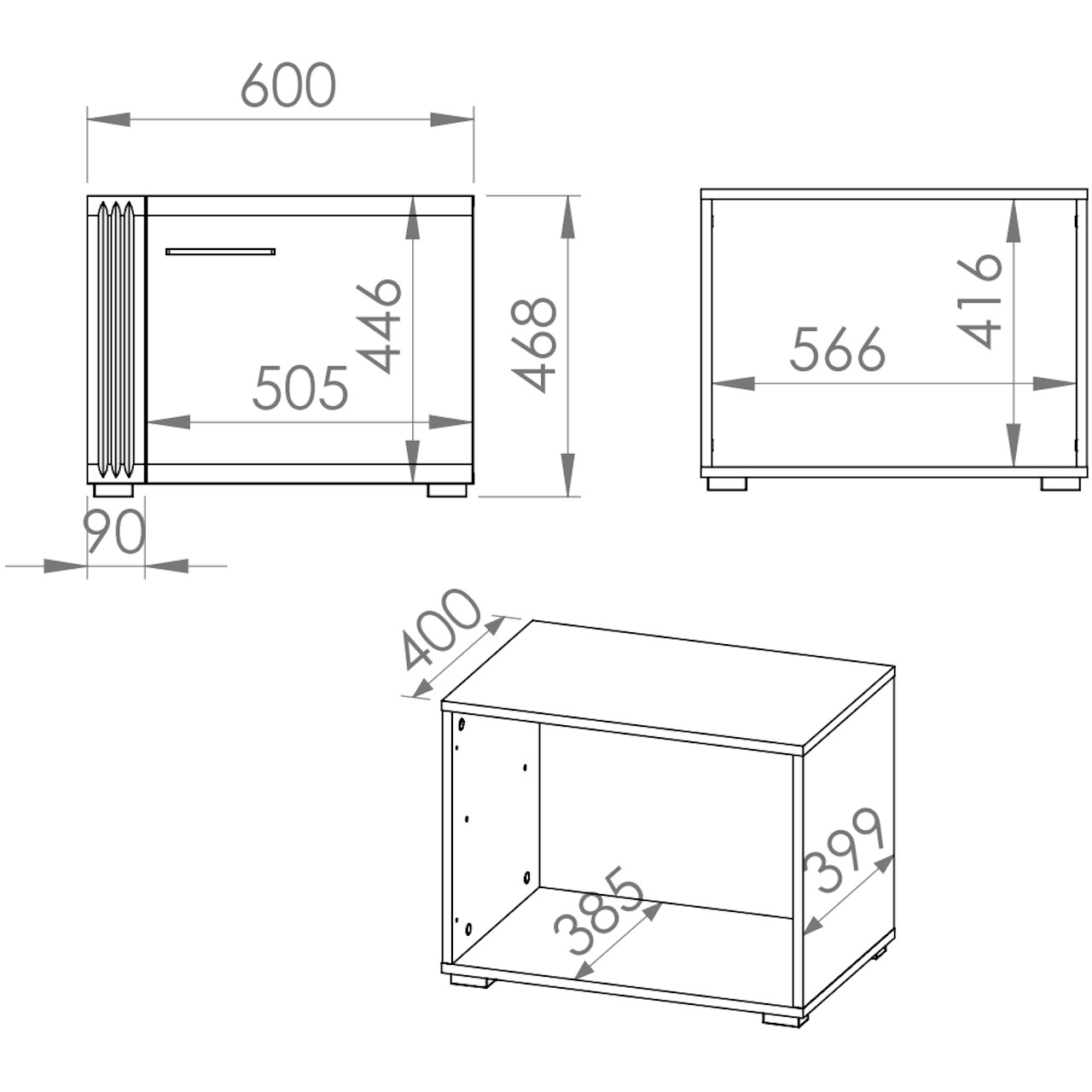 Dostawka RTV FLORES FS08 dąb castello / biały połysk - obrazek 6