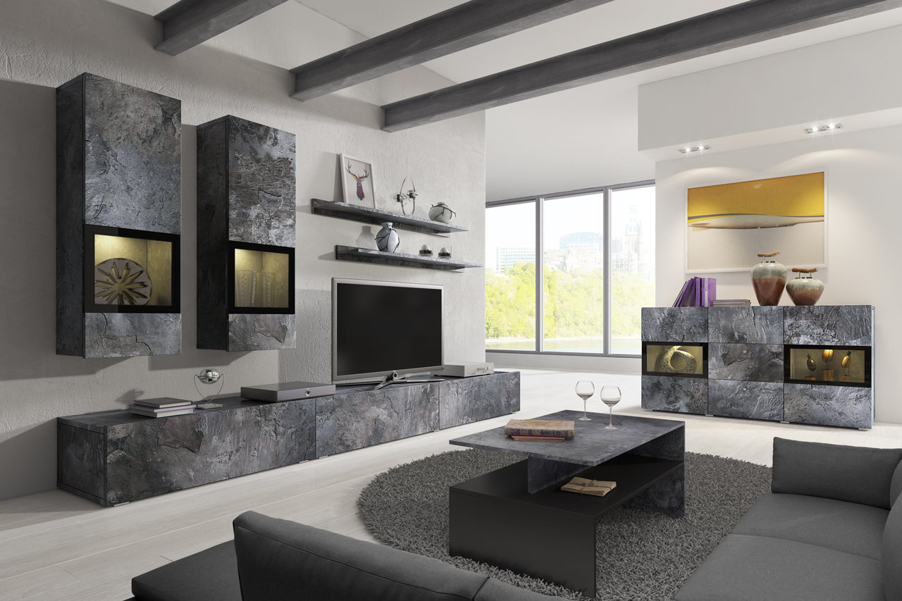 Stolik kawowy BORA 99 schiefer / czarny - obrazek 4