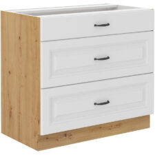 Szafka z szufladami 80 STILL ST03 dąb artisan / biały