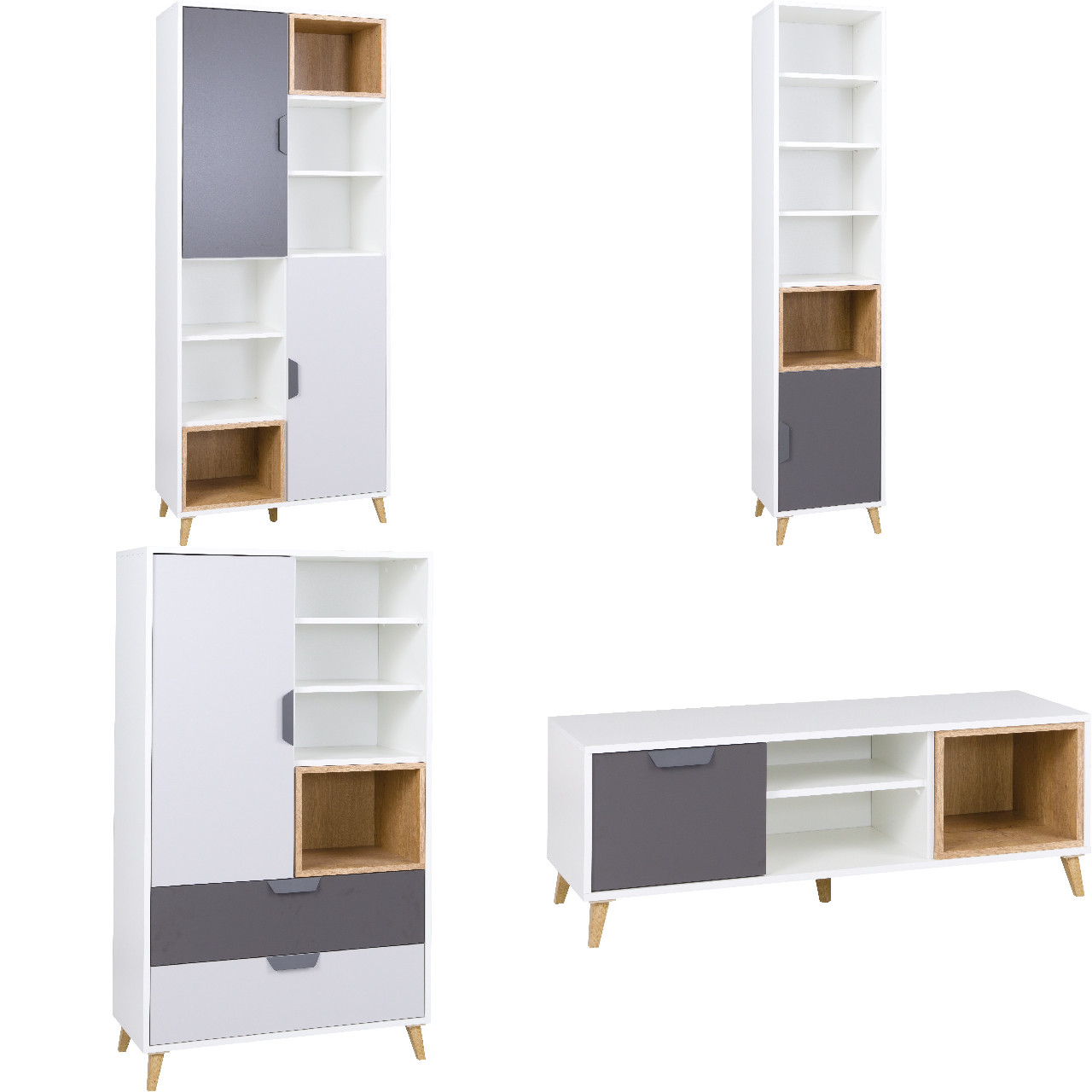 Meble systemowe JOKI 2 biały / grafit / szary - obrazek 3