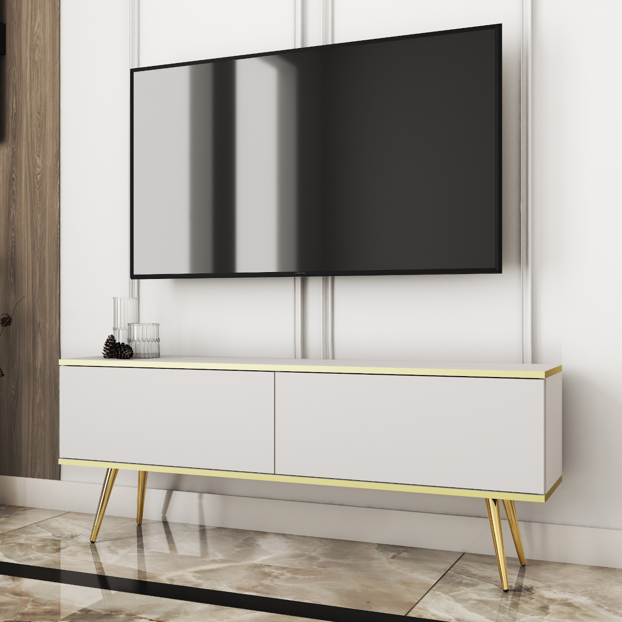 Szafka RTV ARA 135 biały - obrazek 5