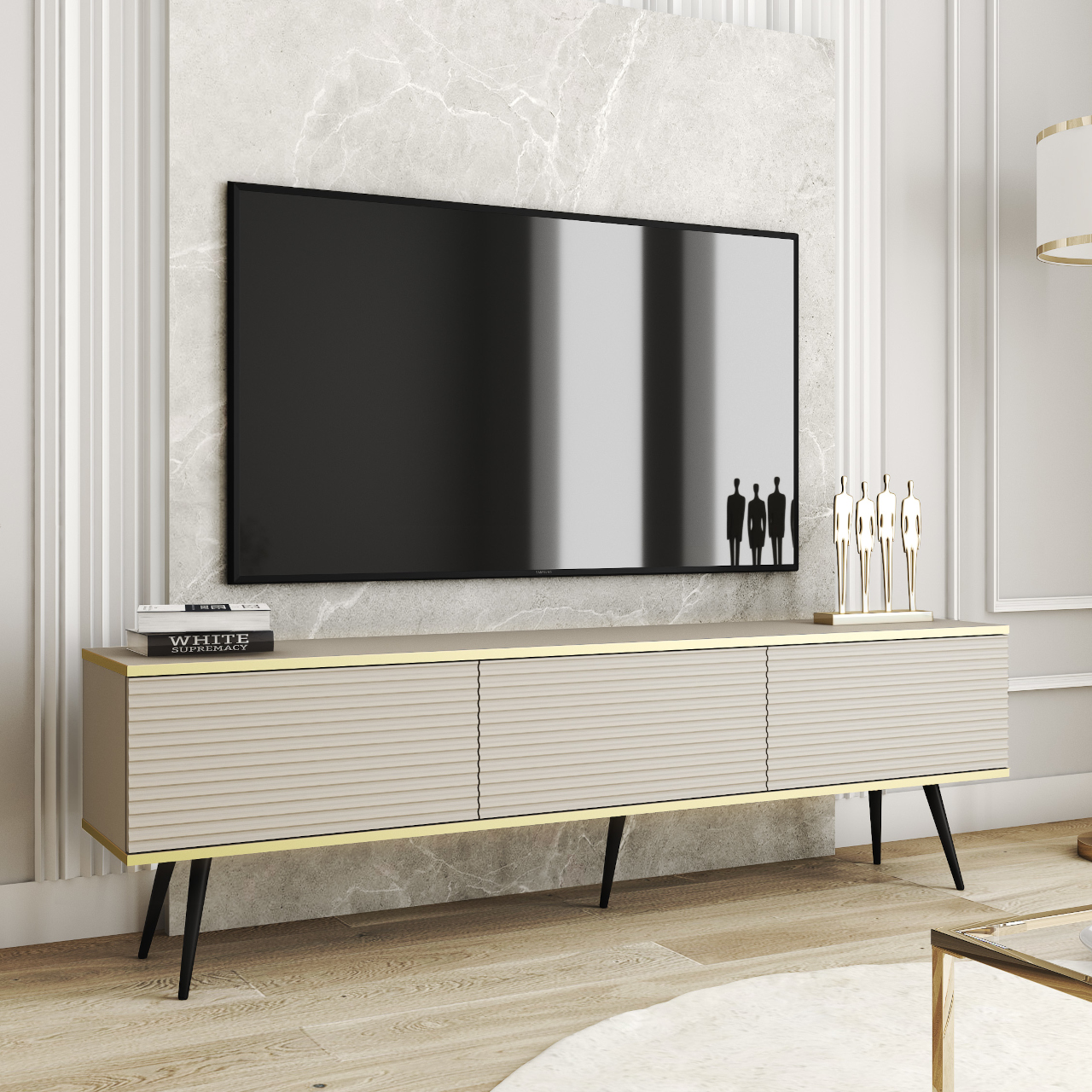 Szafka RTV ARA MDF 175 beż - obrazek 4