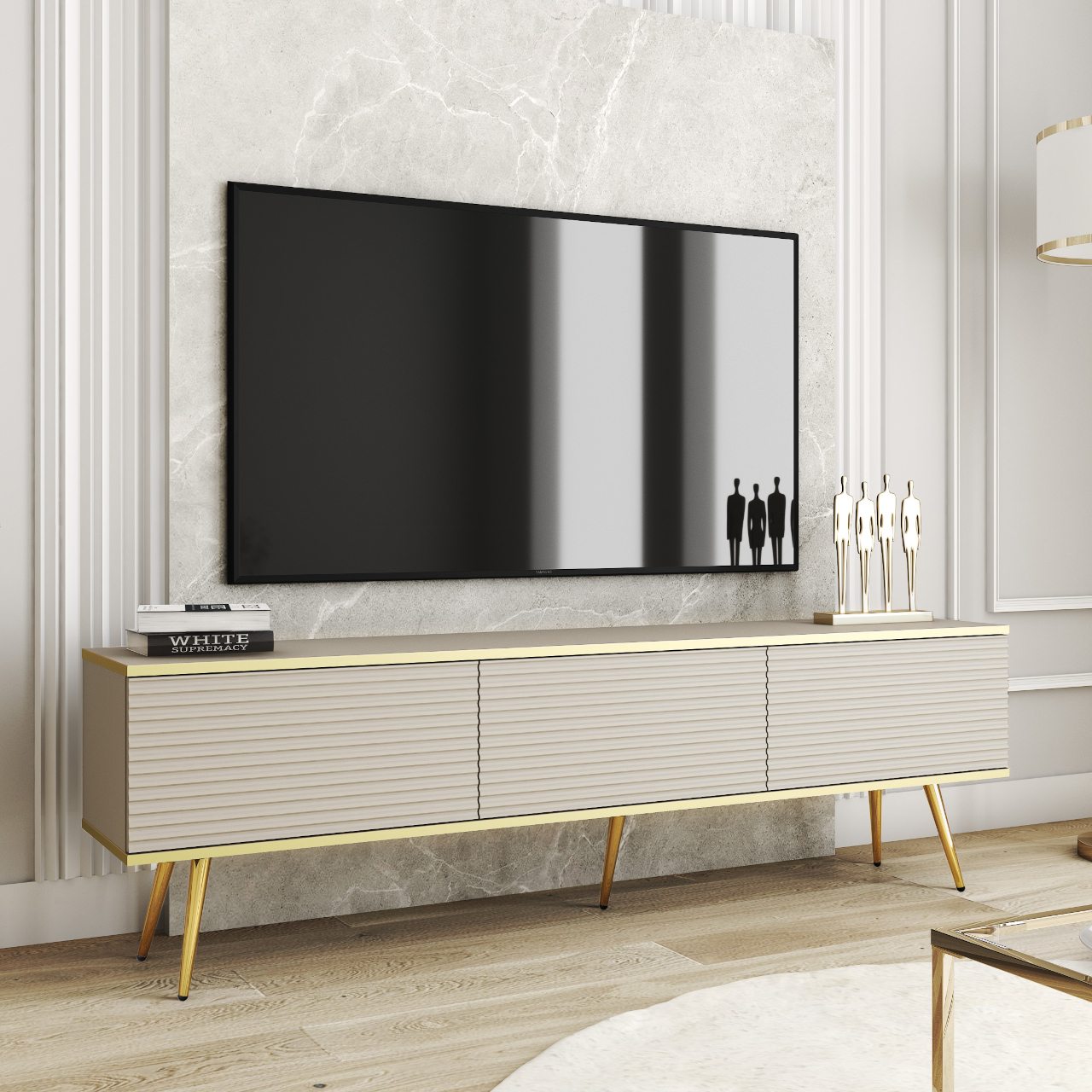 Szafka RTV ARA MDF 175 beż - obrazek 5